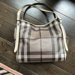 Burberry Smoked Grey Check Coated Canvas Medium Canterbury Tote